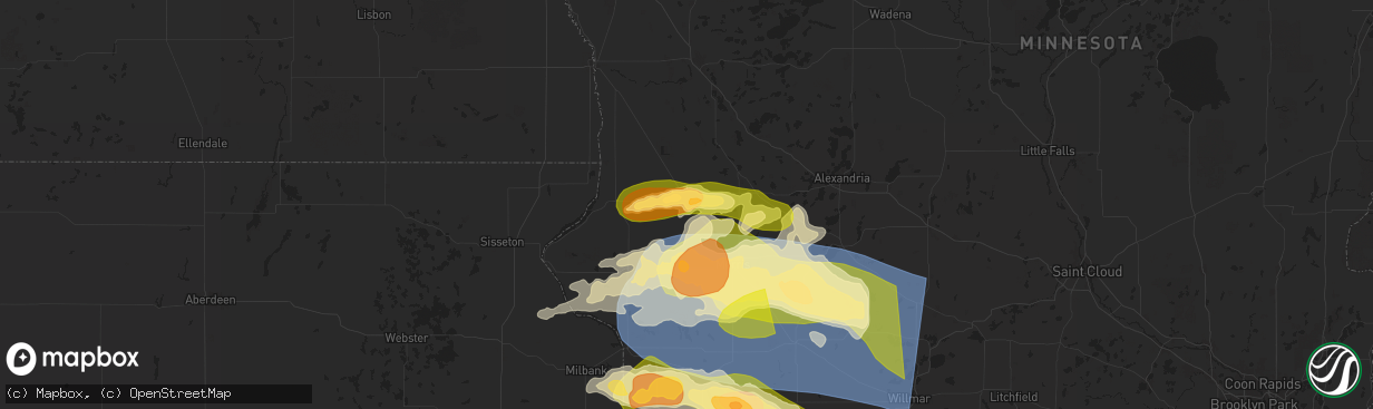 Hail map in Herman, MN on July 27, 2025