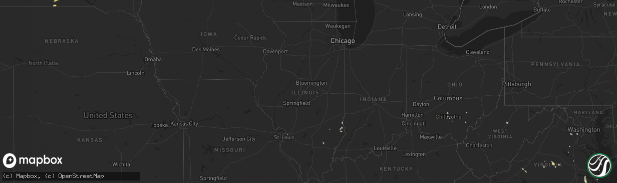 Hail map in Illinois on July 27, 2025