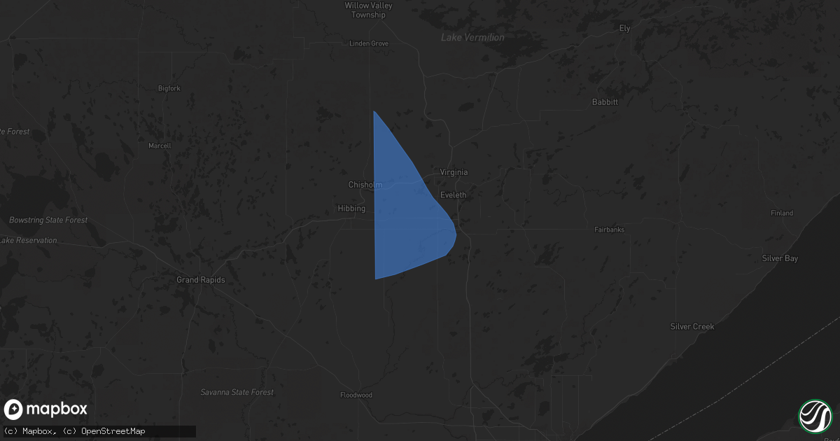 Hail map in Iron, MN on July 27, 2025