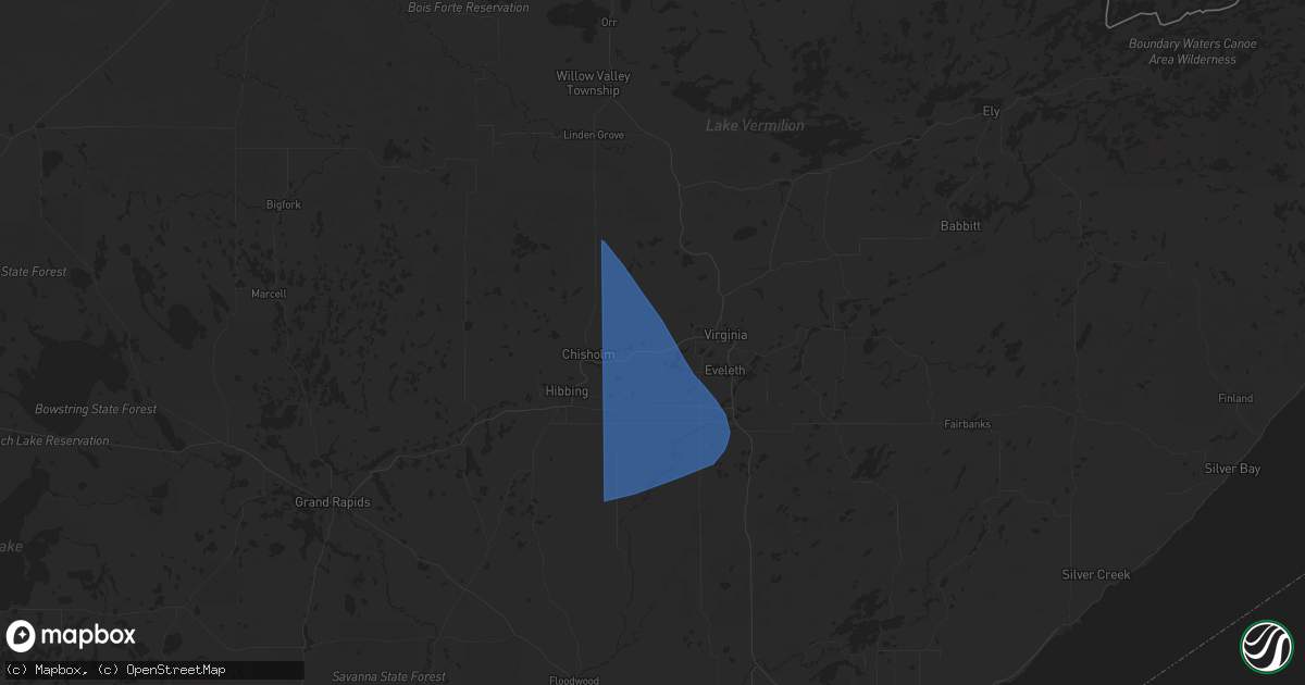 Hail map in Kinney, MN on July 27, 2025
