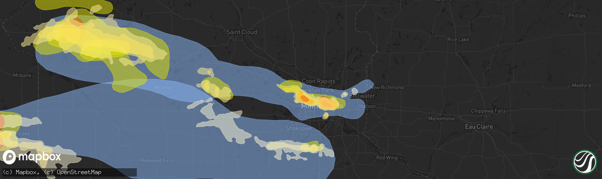Hail map in Maple Grove, MN on July 27, 2025