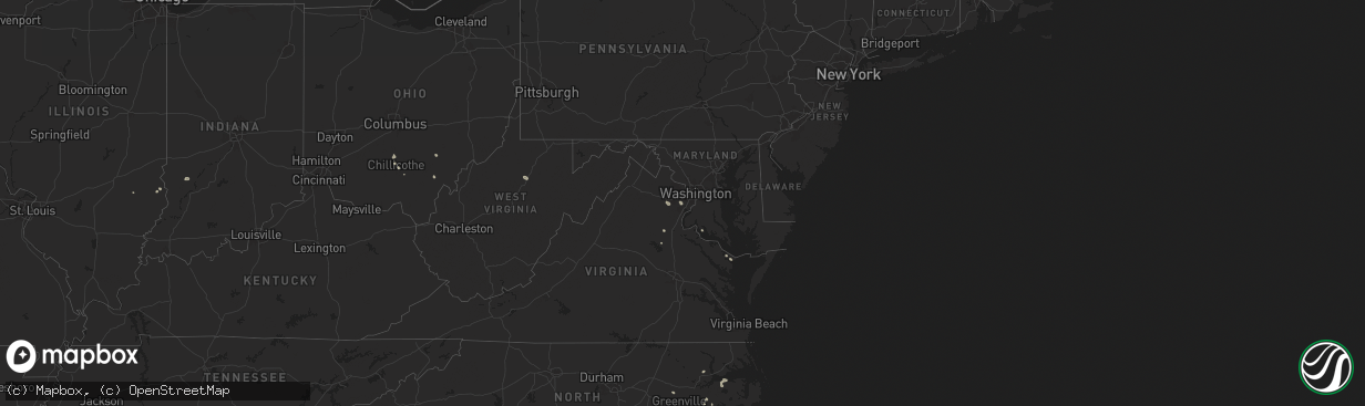 Hail map in Maryland on July 27, 2025