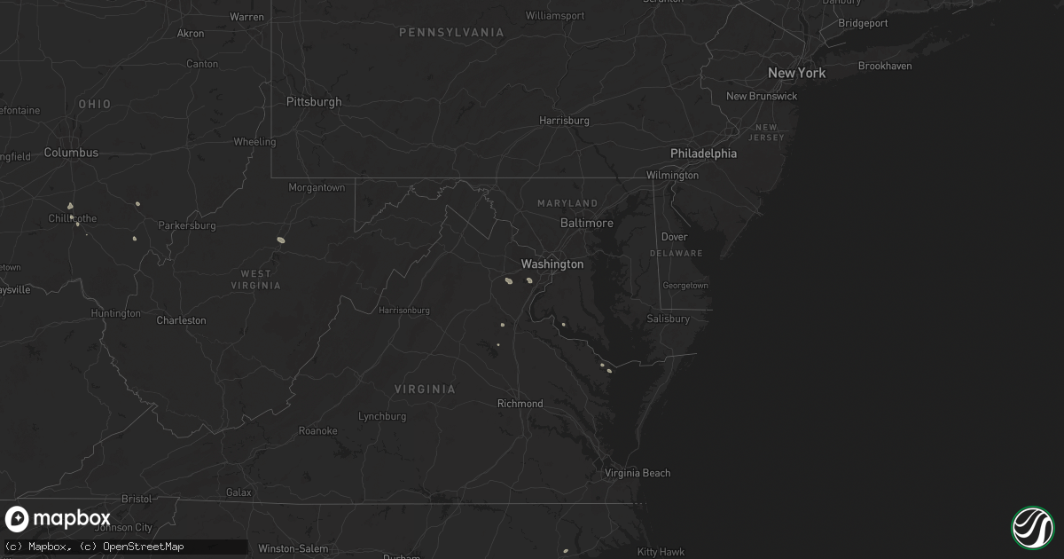 Hail map in Maryland on July 27, 2025