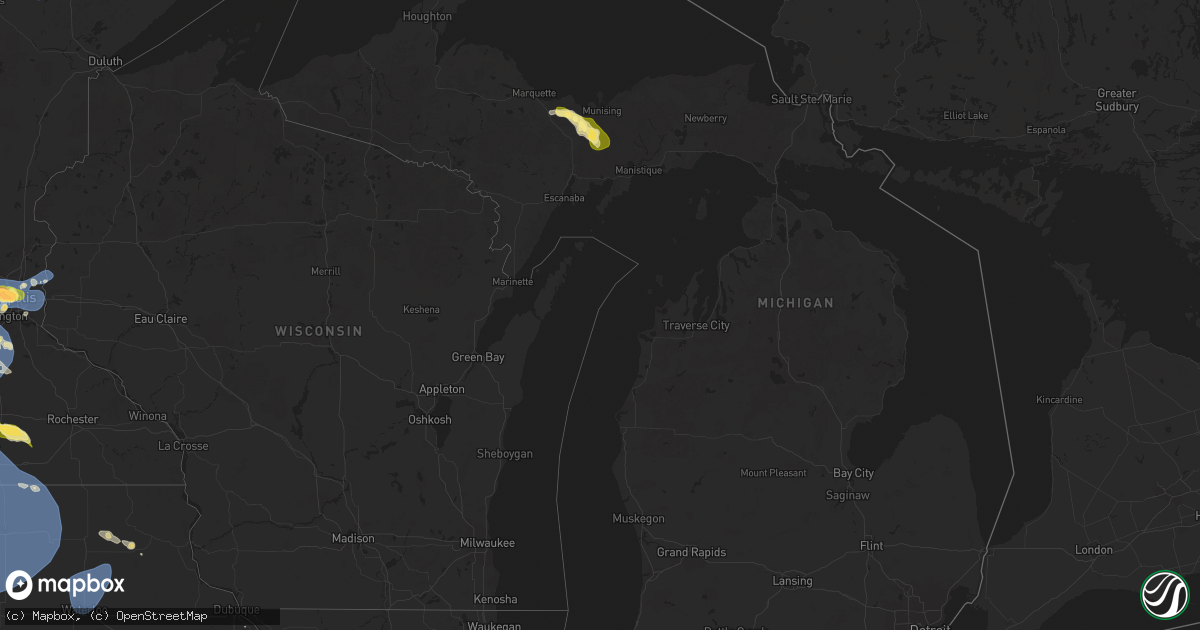 Hail map in Michigan on July 27, 2025