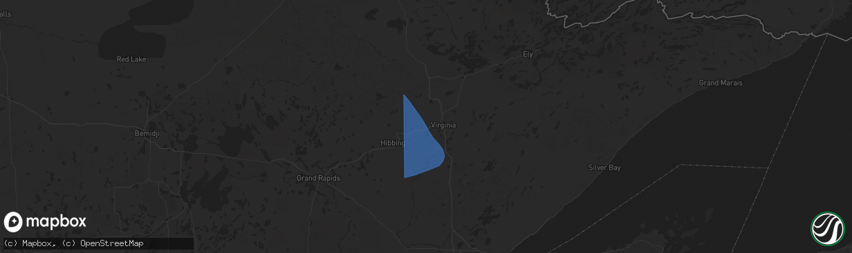 Hail map in Mountain Iron, MN on July 27, 2025