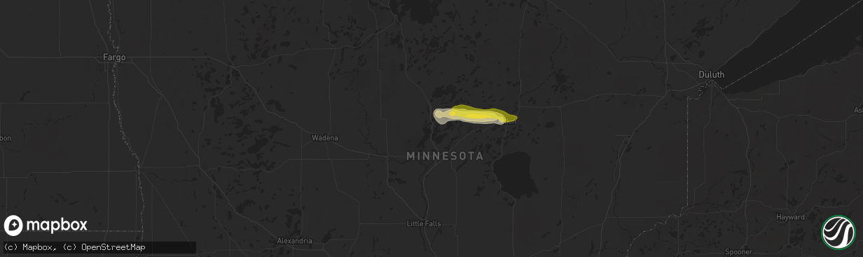 Hail map in Nisswa, MN on July 27, 2025