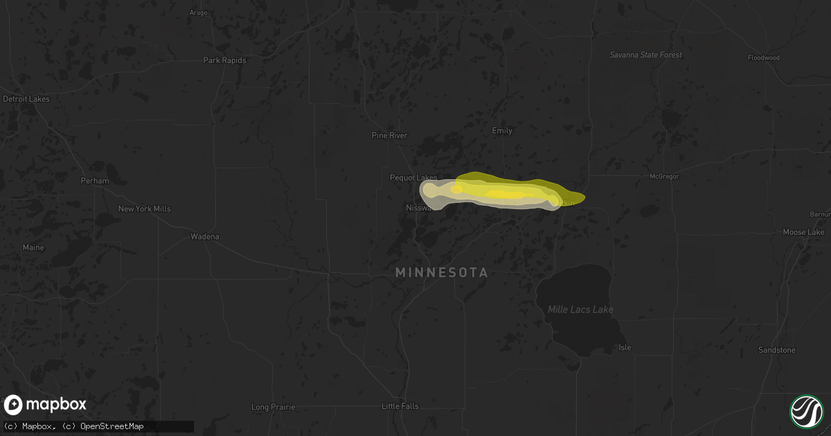 Hail map in Nisswa, MN on July 27, 2025
