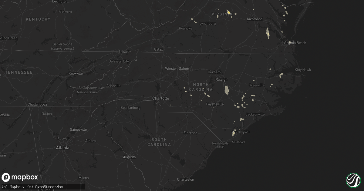 Hail map in North Carolina on July 27, 2025