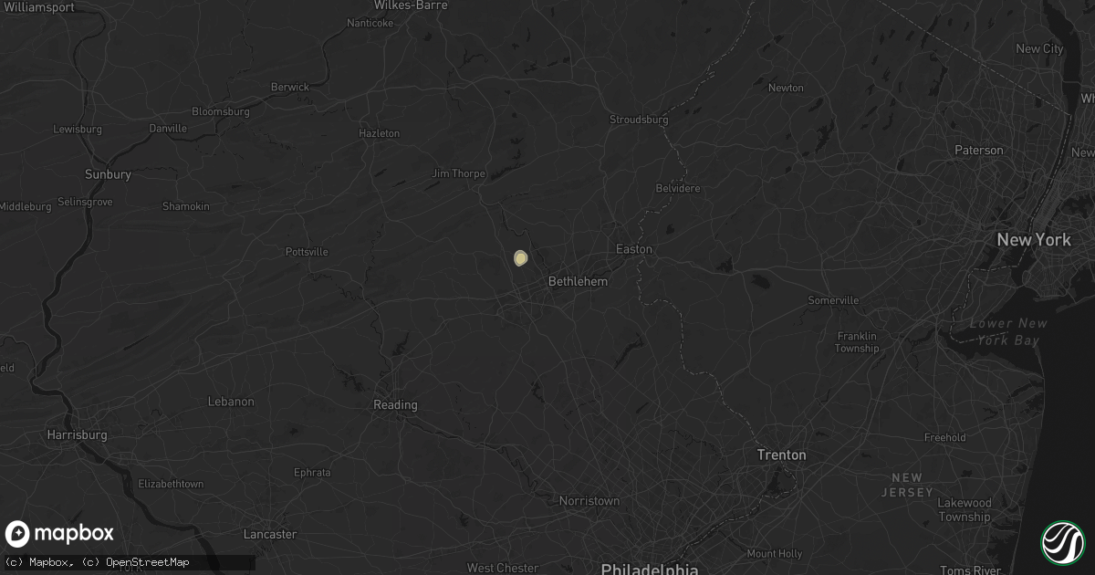 Hail map in Allentown, PA on July 27, 2026