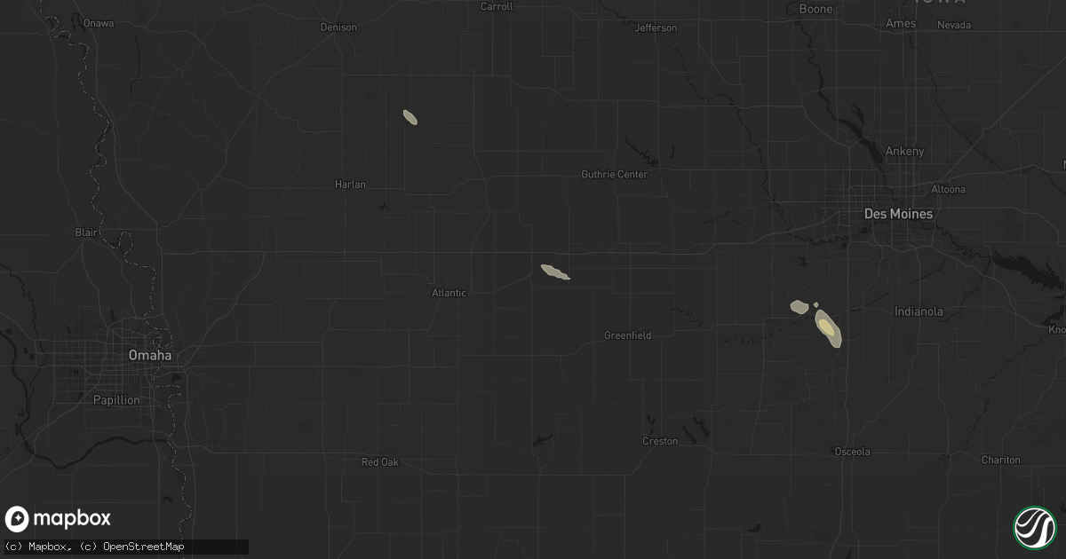 Hail map in Anita, IA on July 27, 2026