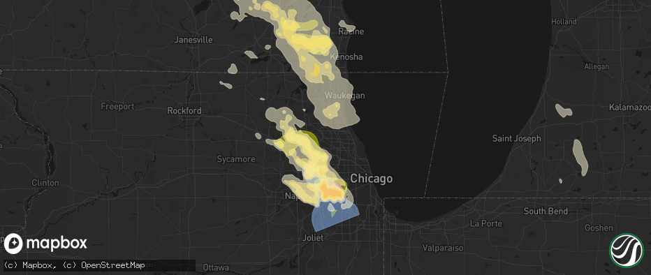 Hail map in Arlington Heights, IL on July 27, 2026