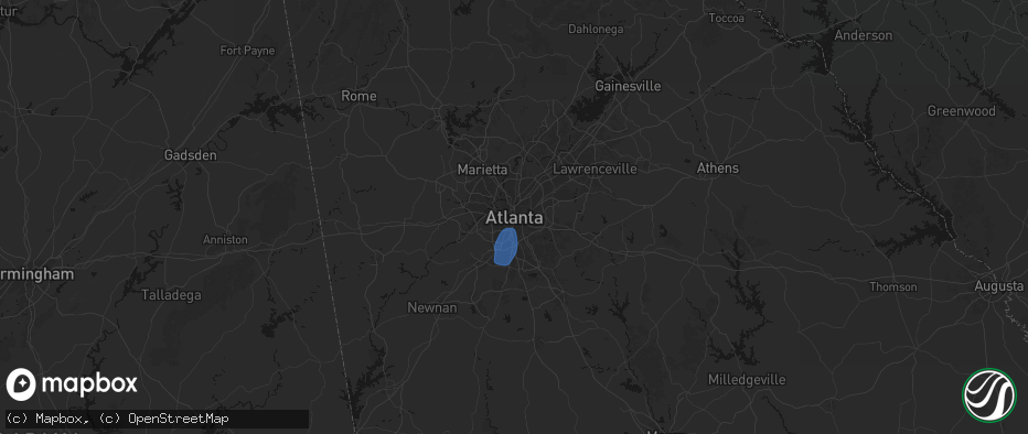 Hail map in Atlanta, GA on July 27, 2026