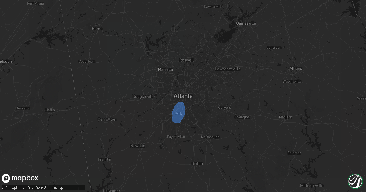 Hail map in Atlanta, GA on July 27, 2026