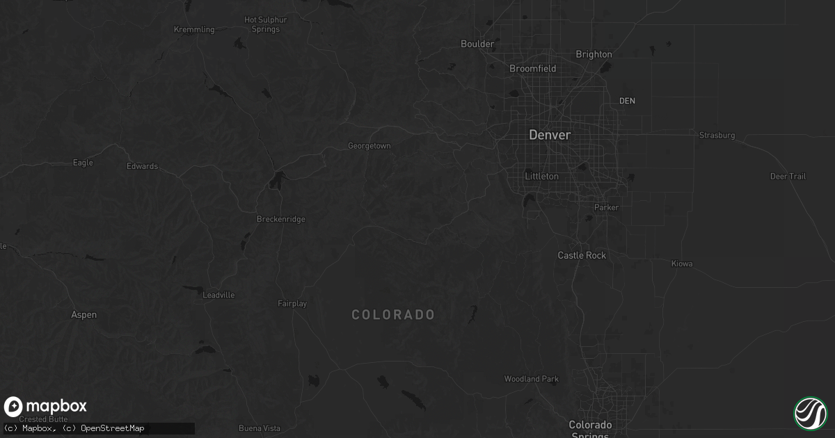 Hail map in Bailey, CO on July 27, 2026