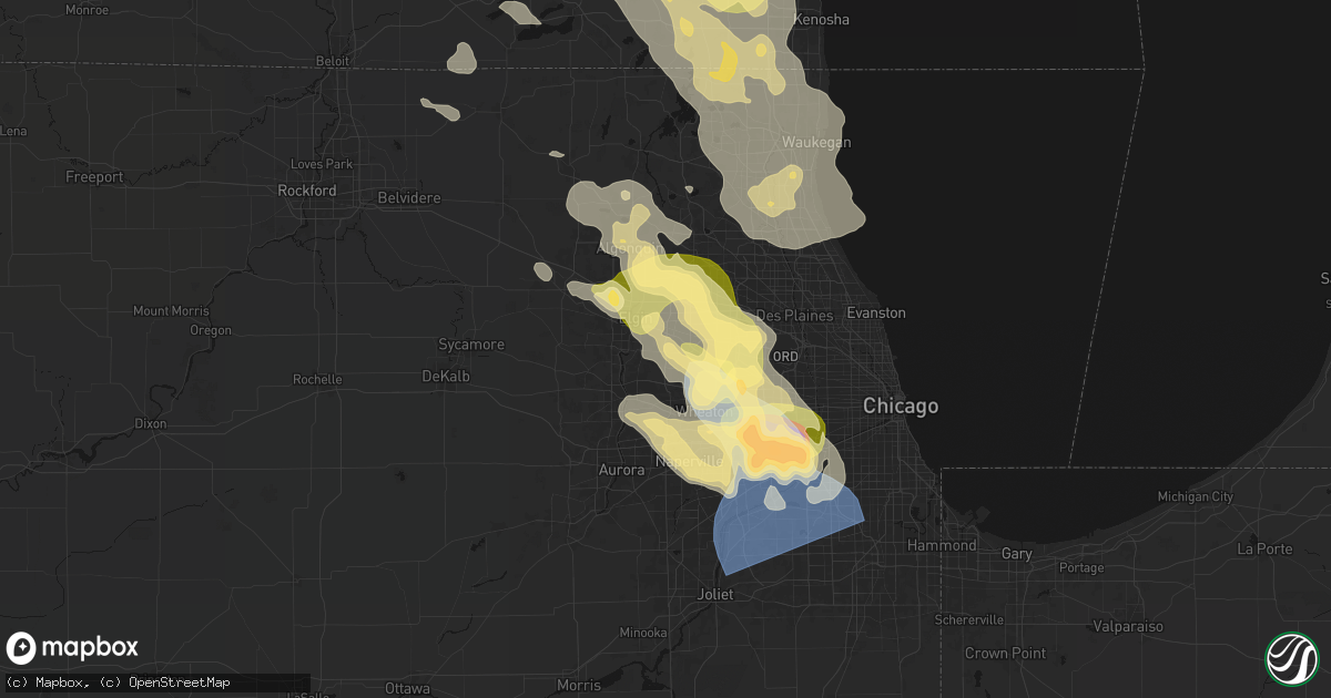 Hail map in Bartlett, IL on July 27, 2026