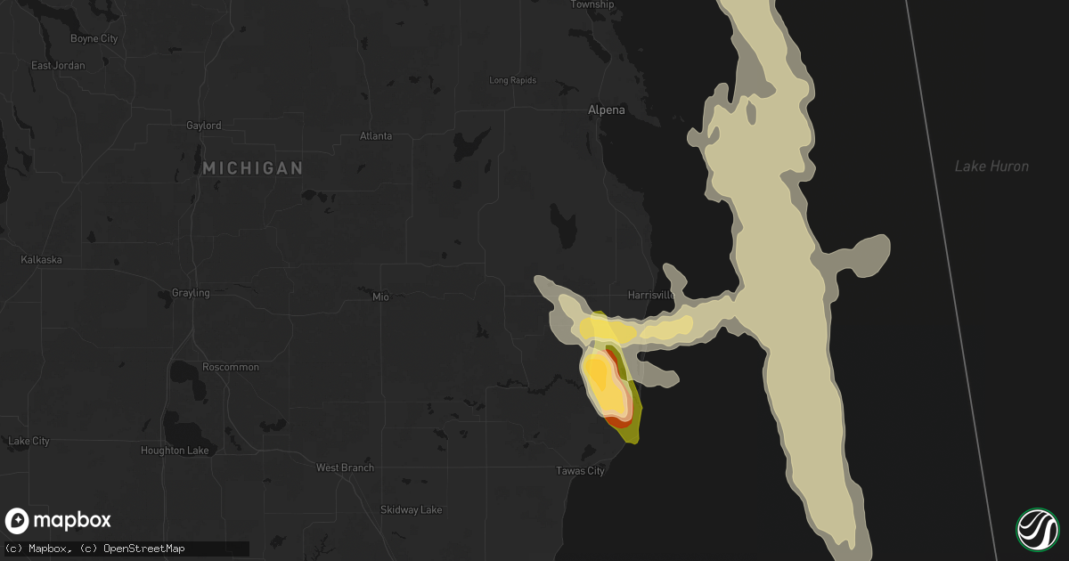 Hail map in Barton City, MI on July 27, 2026