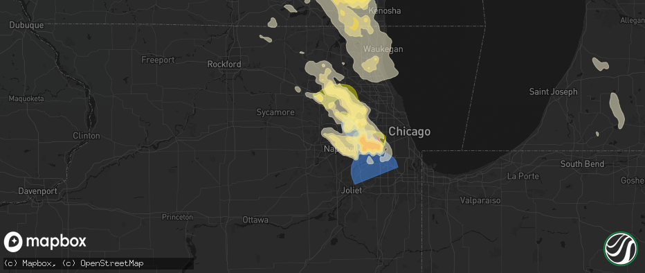 Hail map in Batavia, IL on July 27, 2026