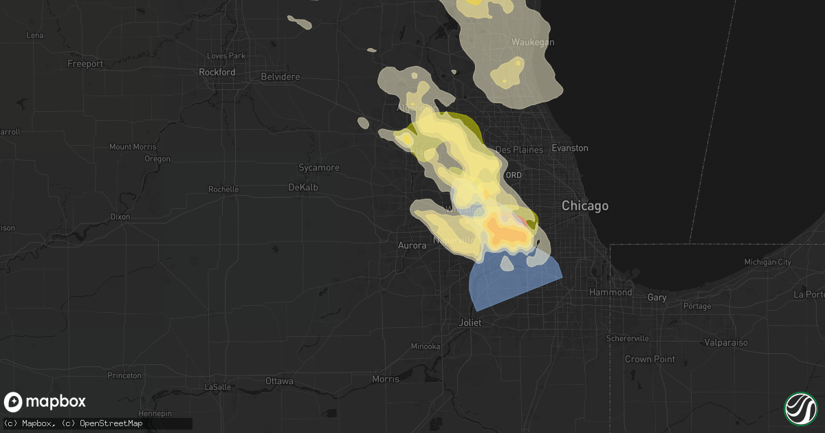 Hail map in Batavia, IL on July 27, 2026