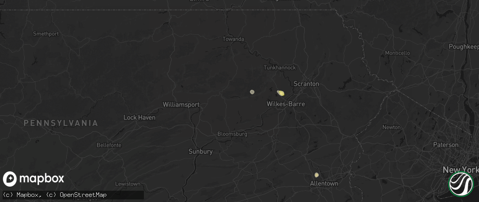 Hail map in Benton, PA on July 27, 2026