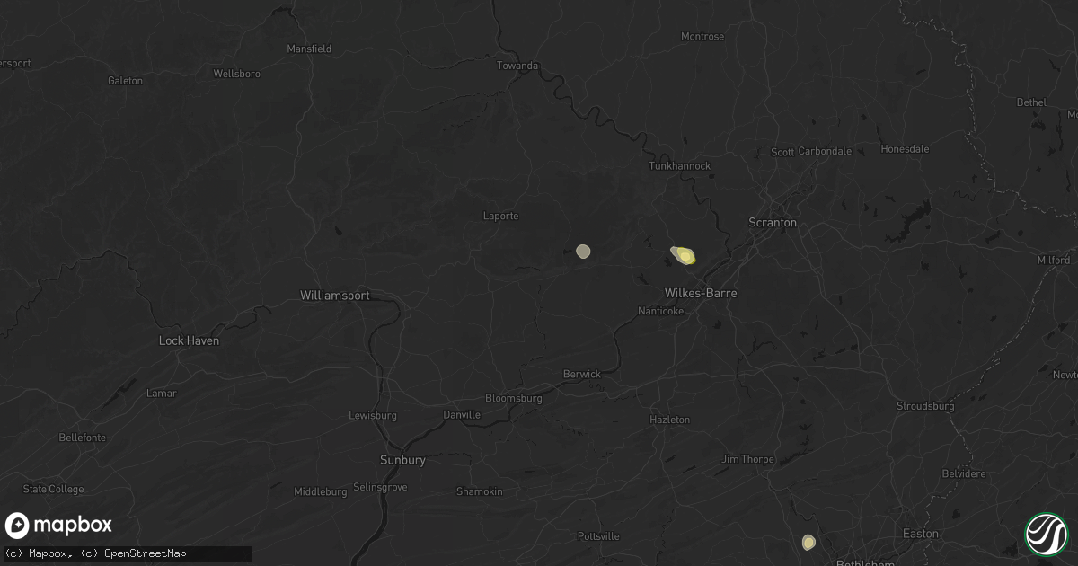 Hail map in Benton, PA on July 27, 2026