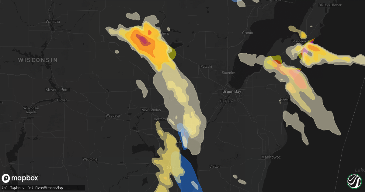 Hail map in Black Creek, WI on July 27, 2026