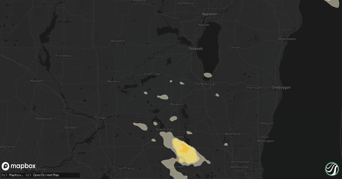Hail map in Brandon, WI on July 27, 2026