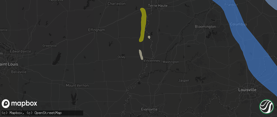 Hail map in Bridgeport, IL on July 27, 2026