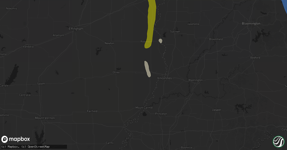 Hail map in Bridgeport, IL on July 27, 2026