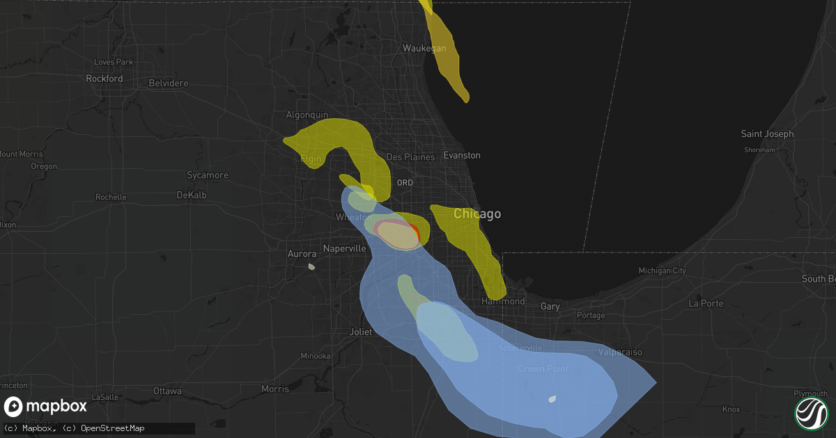 Hail map in Broadview, IL on July 27, 2026