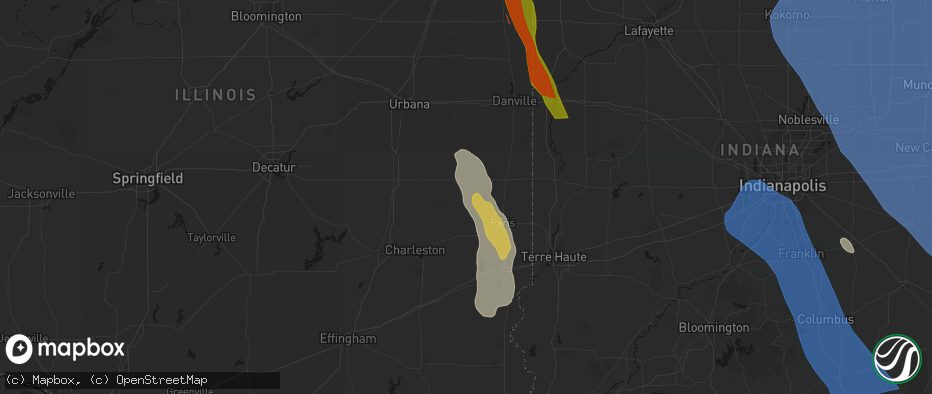 Hail map in Brocton, IL on July 27, 2026