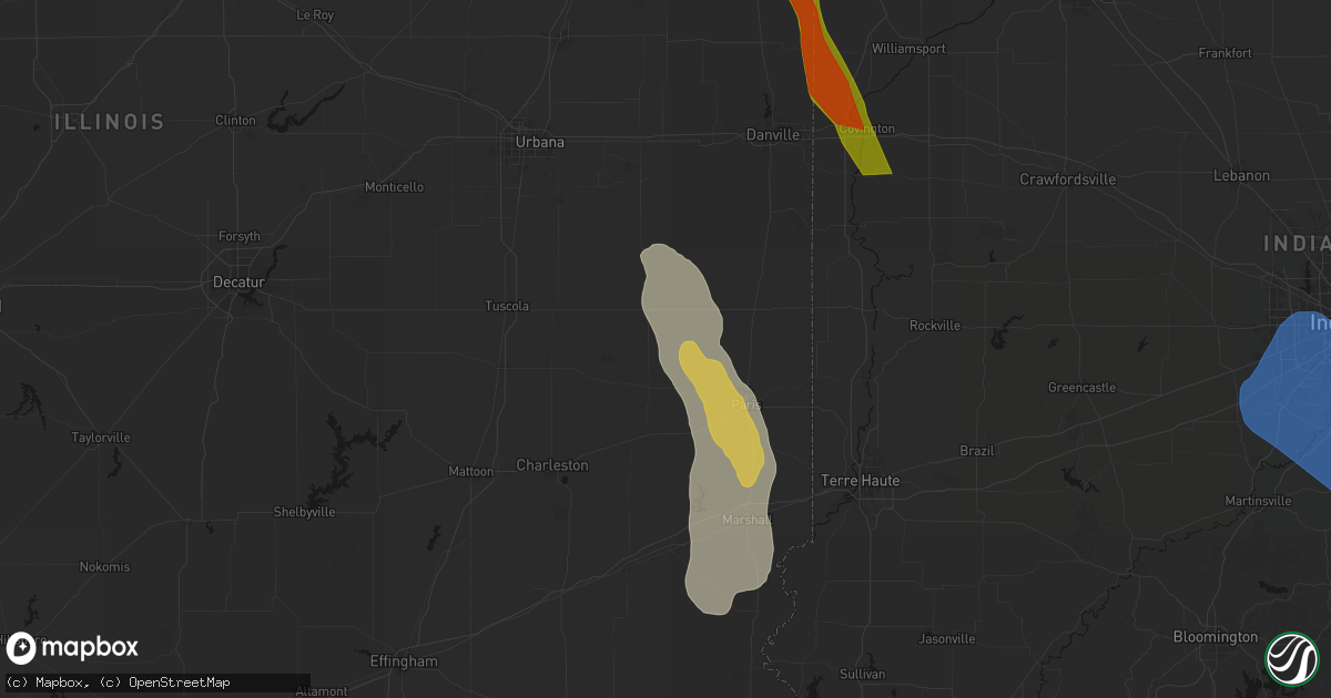 Hail map in Brocton, IL on July 27, 2026