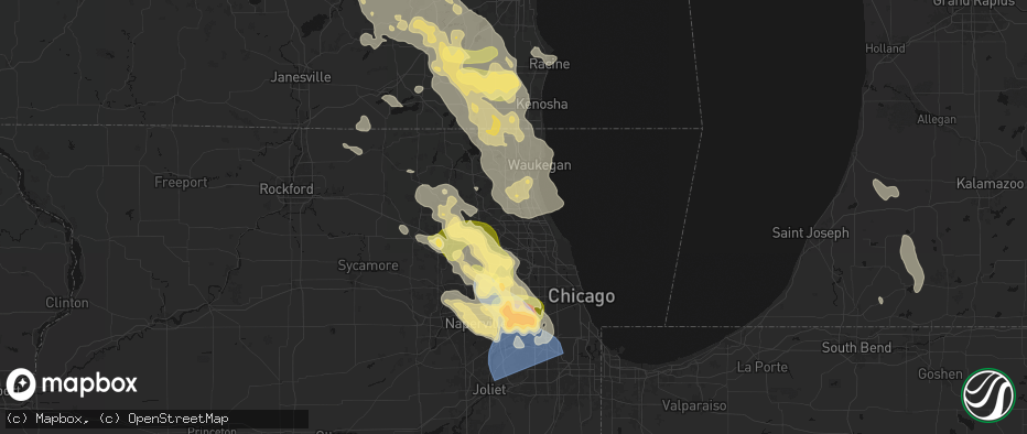 Hail map in Buffalo Grove, IL on July 27, 2026