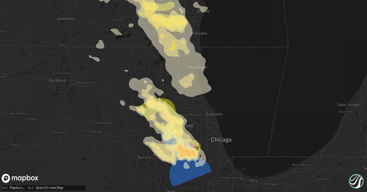 Hail map in Buffalo Grove, IL on July 27, 2026