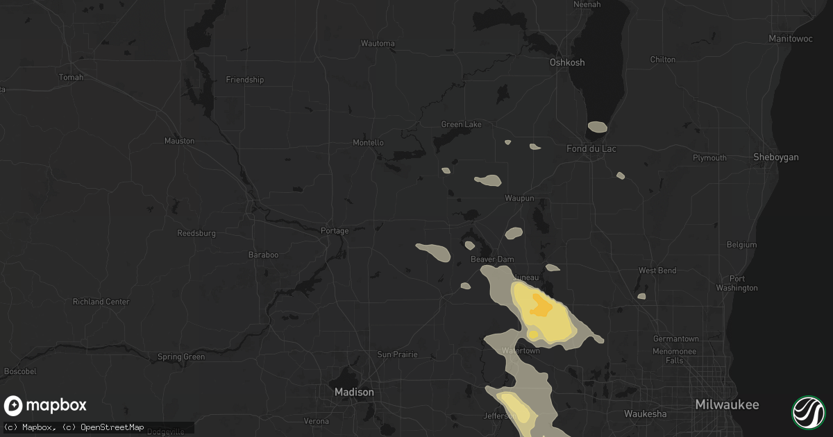 Hail map in Cambria, WI on July 27, 2026