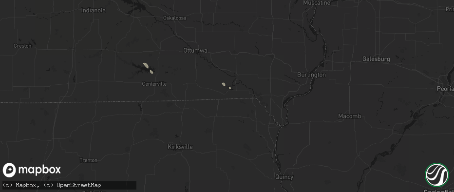 Hail map in Cantril, IA on July 27, 2026
