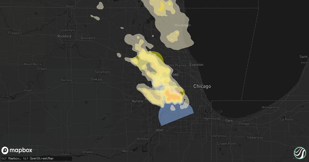 Hail map in Carol Stream, IL on July 27, 2026