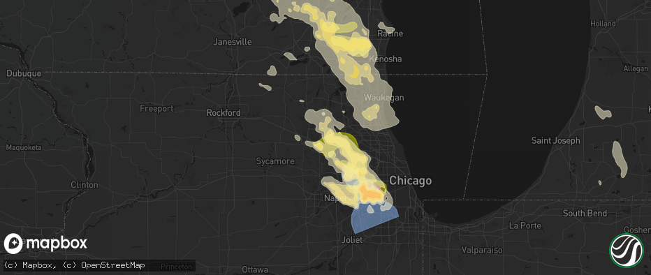 Hail map in Carpentersville, IL on July 27, 2026