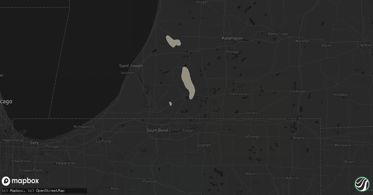Hail map in Cassopolis, MI on July 27, 2026