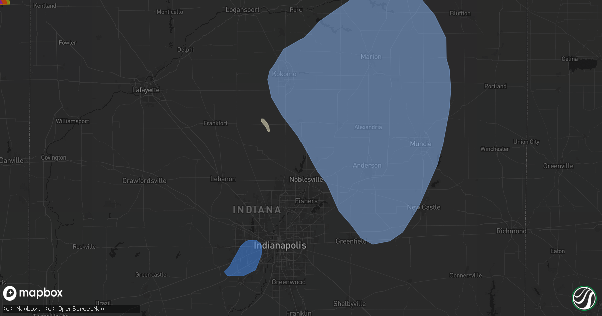 Hail map in Cicero, IN on July 27, 2026
