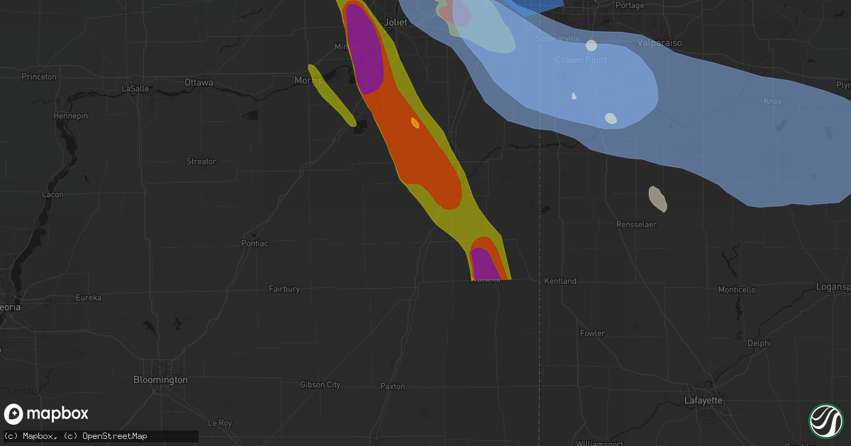 Hail map in Clifton, IL on July 27, 2026