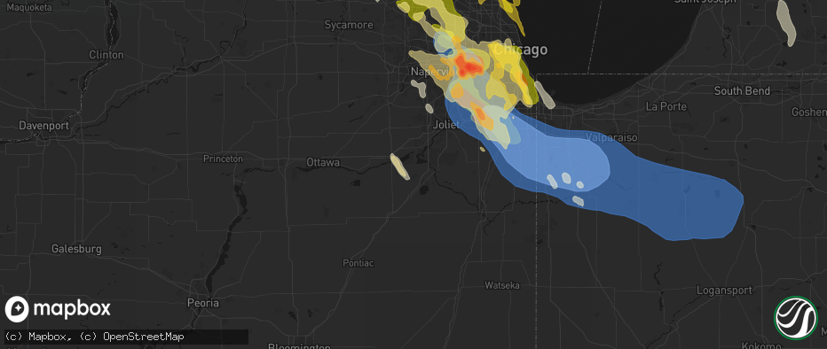 Hail map in Coal City, IL on July 27, 2026