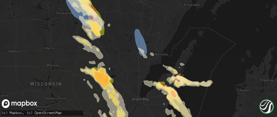 Hail map in Coleman, WI on July 27, 2026