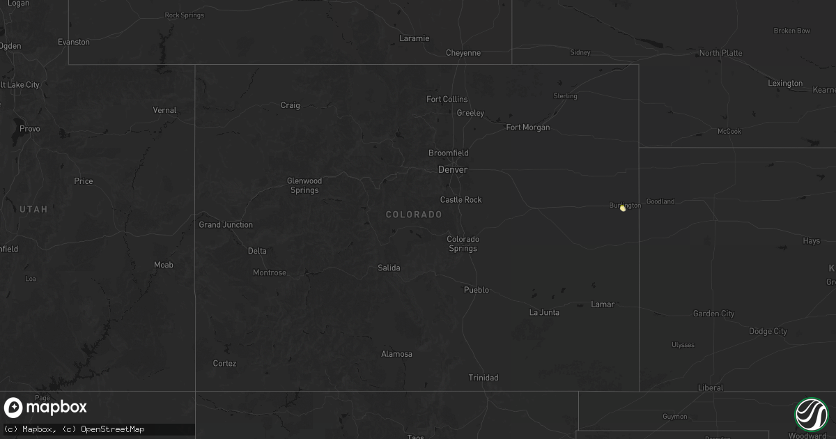 Hail map in Colorado on July 27, 2026