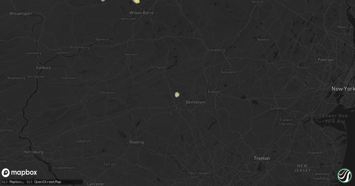 Hail map in Coplay, PA on July 27, 2026