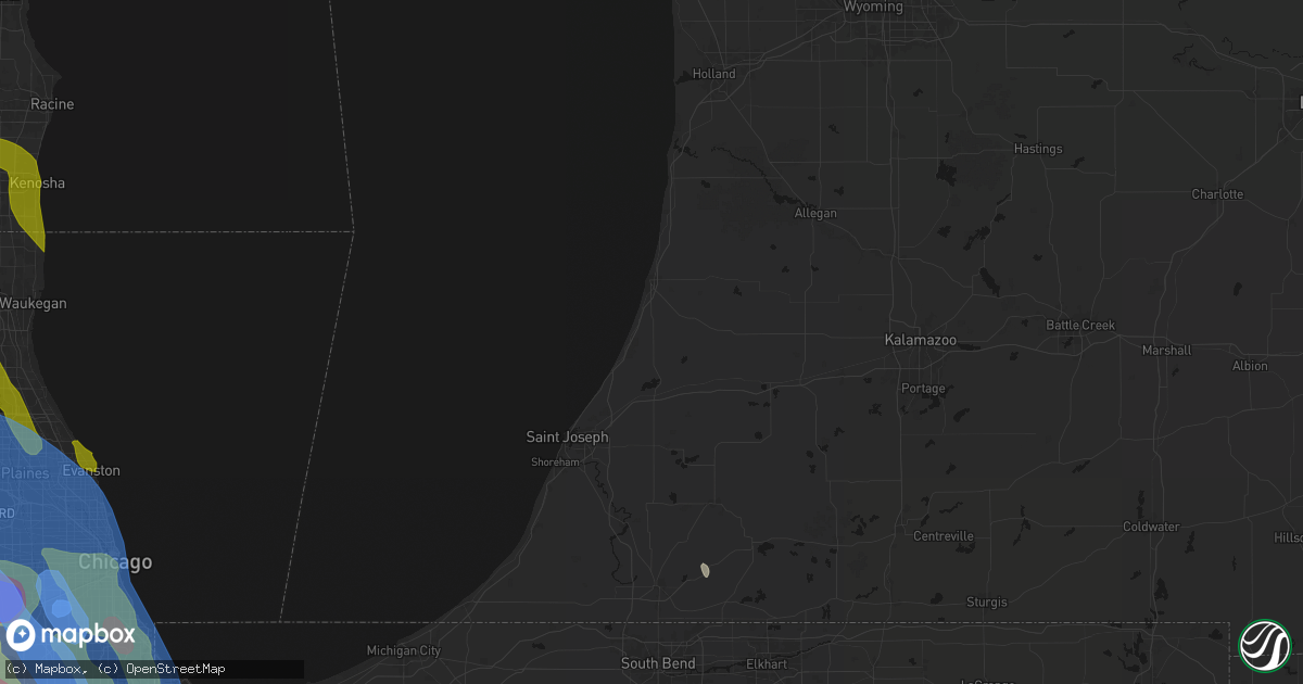 Hail map in Covert, MI on July 27, 2026