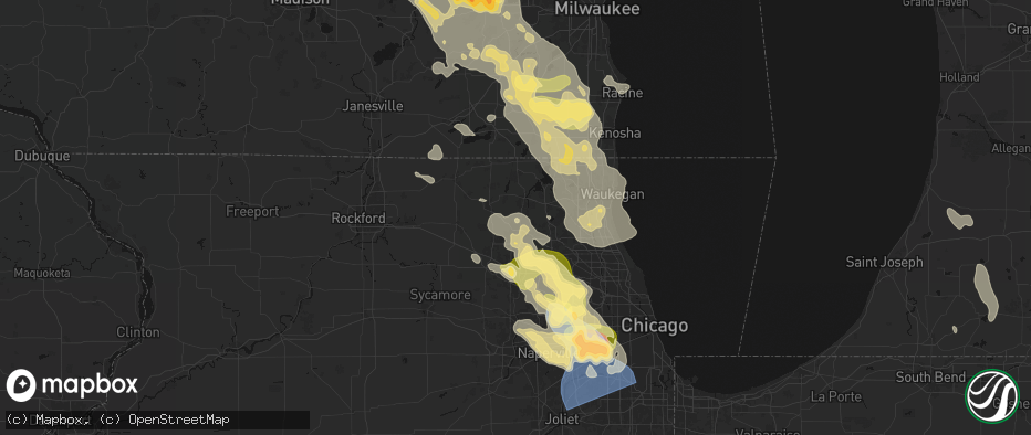 Hail map in Crystal Lake, IL on July 27, 2026