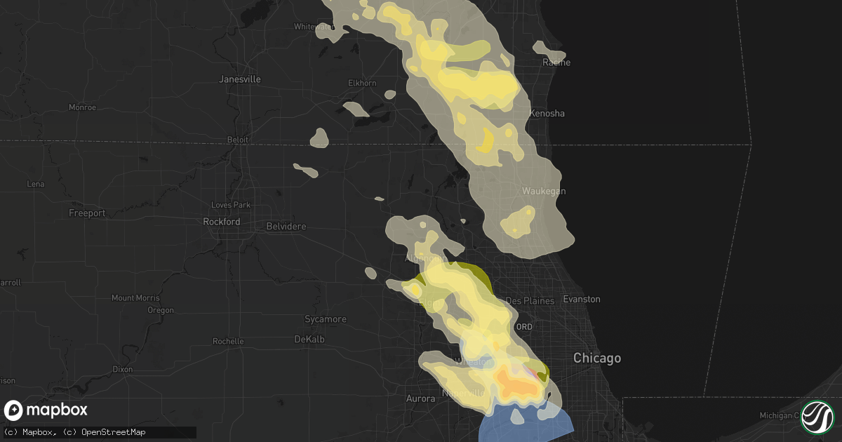 Hail map in Crystal Lake, IL on July 27, 2026