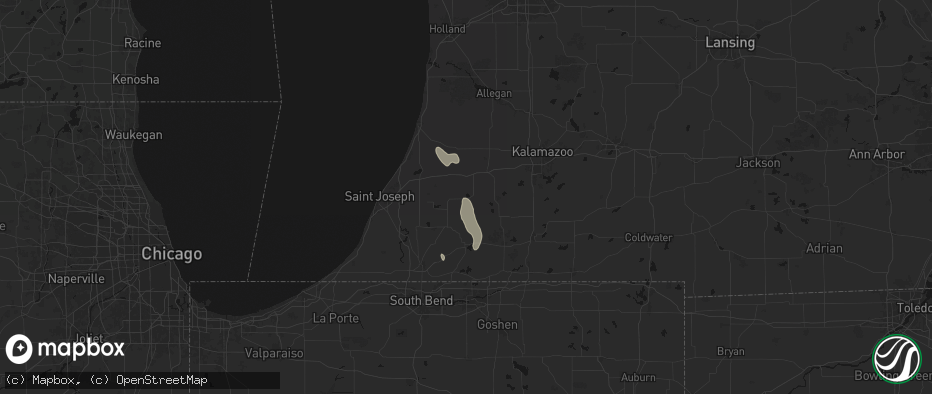 Hail map in Decatur, MI on July 27, 2026