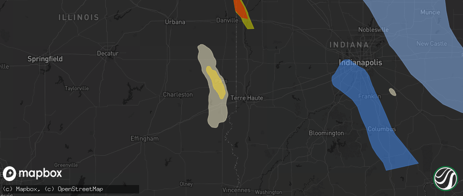 Hail map in Dennison, IL on July 27, 2026