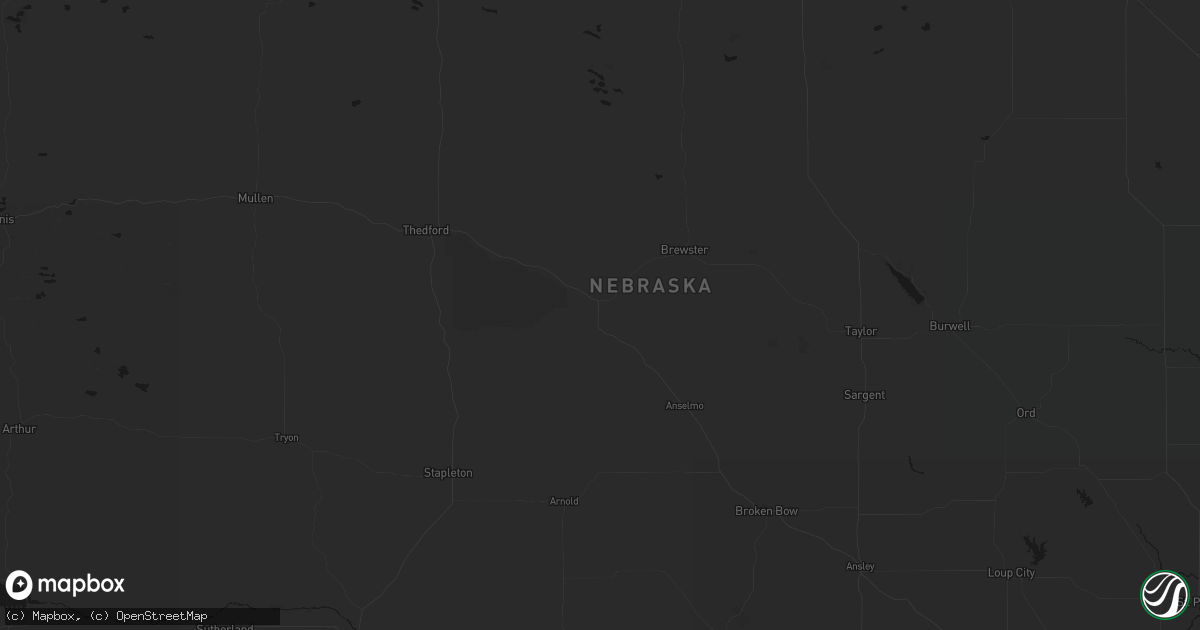 Hail map in Dunning, NE on July 27, 2026